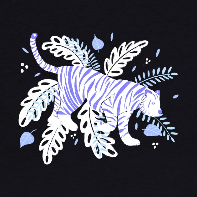 White and blue tiger in the jungle by Home Cyn Home 